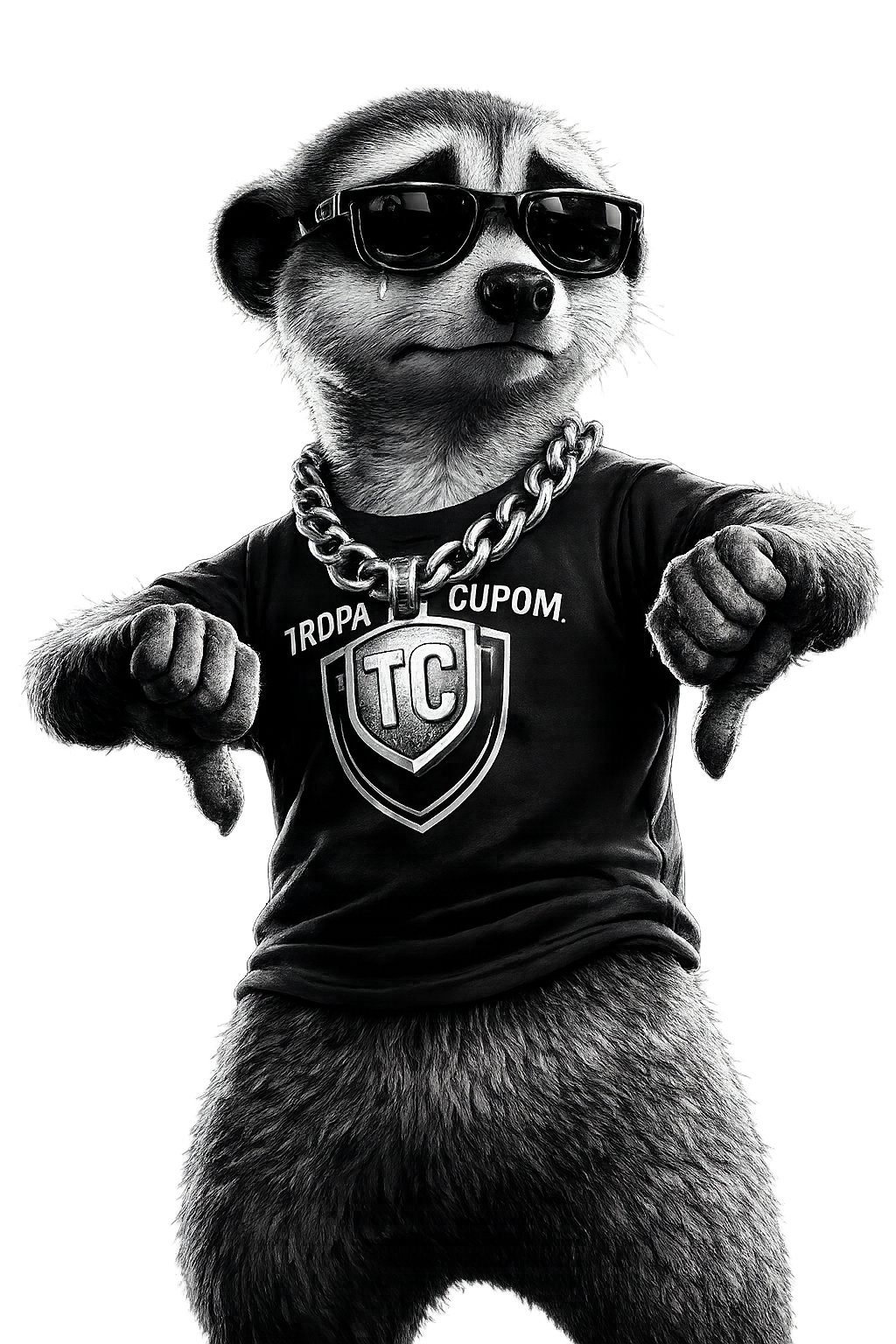 Mascote em situação negativa sem a Tropa